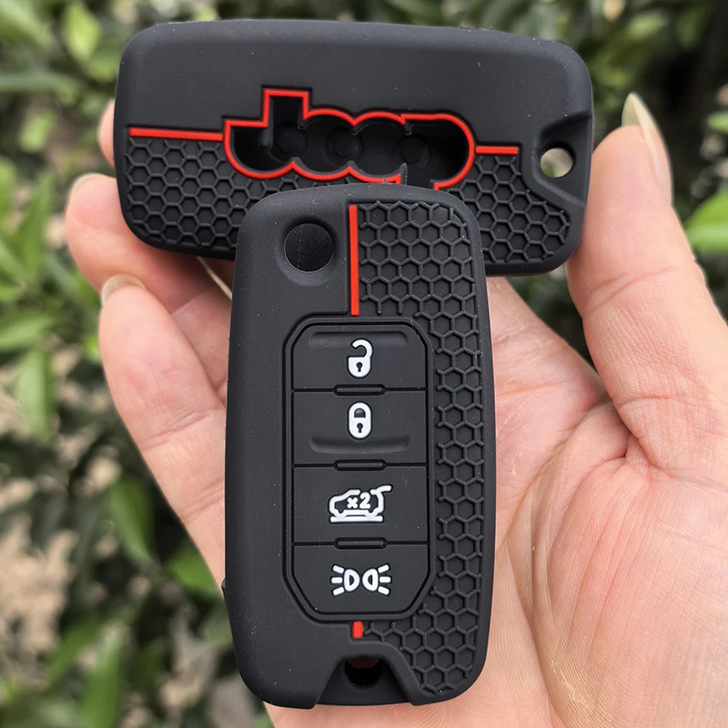 For Jeep Cherokee Compass S Renegade Grand Commander Silicone Car Remote Key Case FOB for Dodge Journey Challenger Jcuv Charger