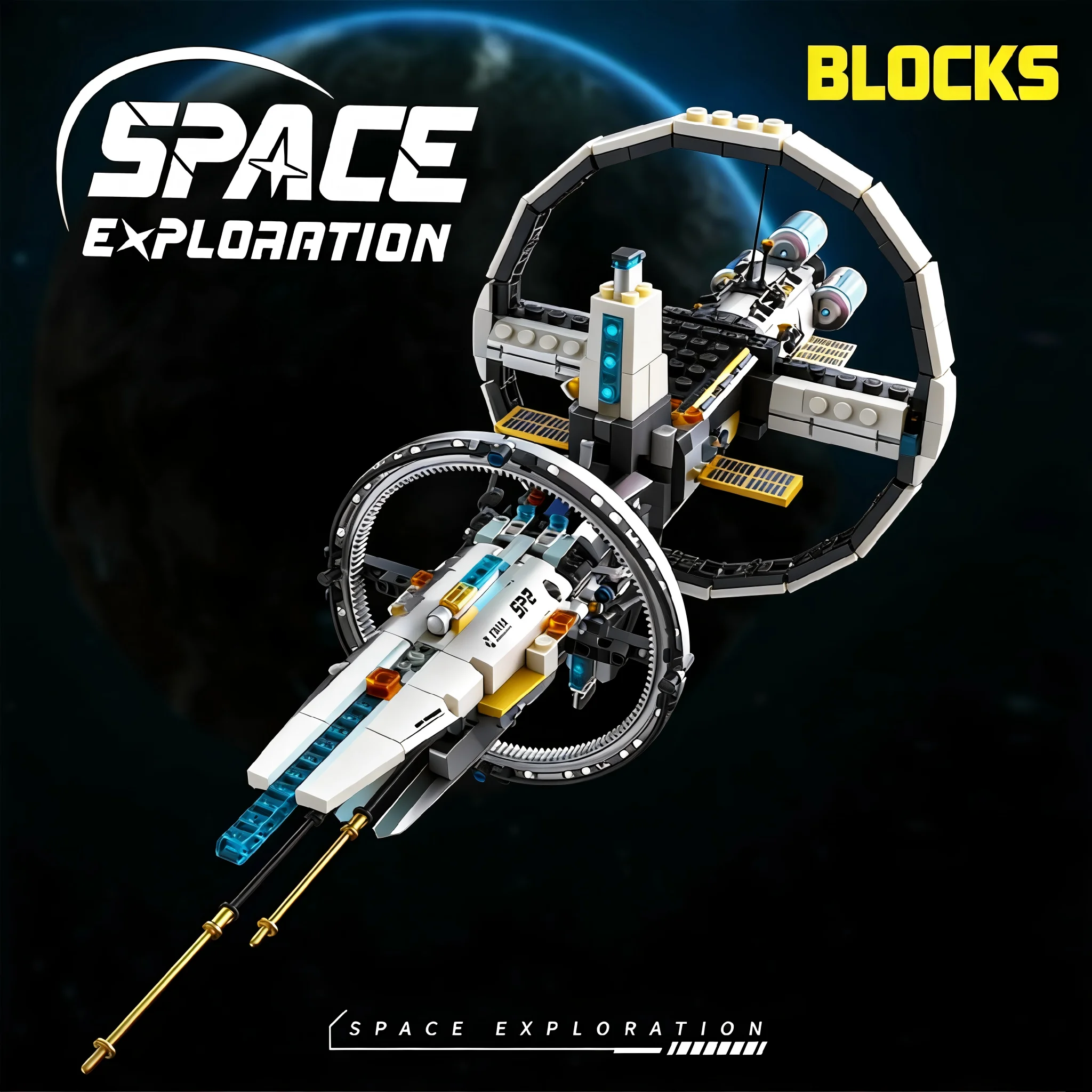 

Starry Sky Hub Space Station Building Blocks Light-Up Electric Toy for Children 8+ STEM Educational Puzzle Birthday Gift forBoys