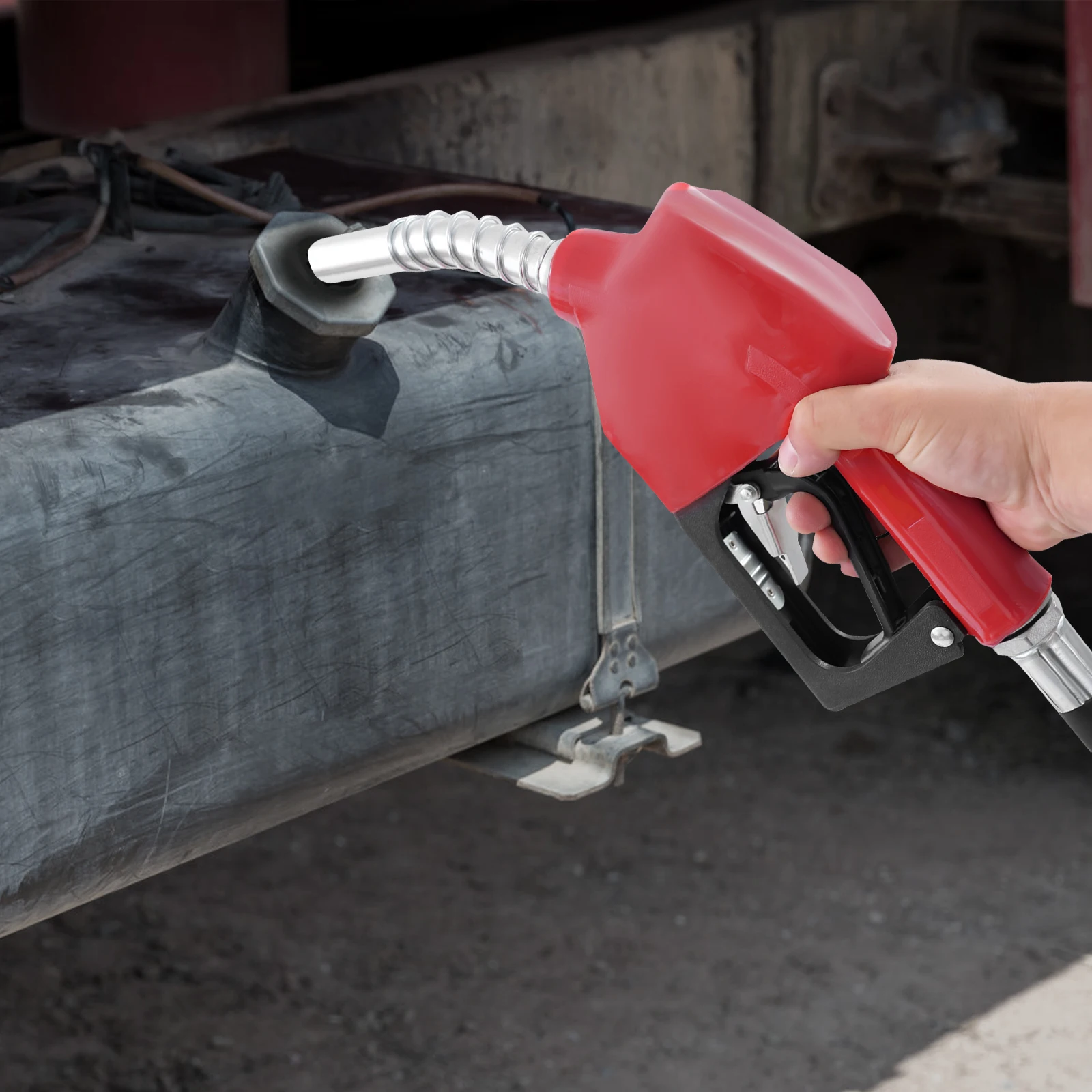 Diesel overpomp Rood Zwart Diesel overpomp 230V 50L/min Gemeterde oliepomp voor vrachtwagen tractor