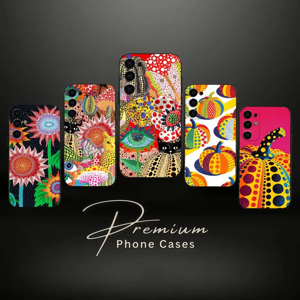 

Funny Pumpkin Y-Yayoi K-Kusama Phone Case For Samsung S25,S24,S21,S22,S23,S30,Ultra,S20,Plus,Soft Silicone Black Cover