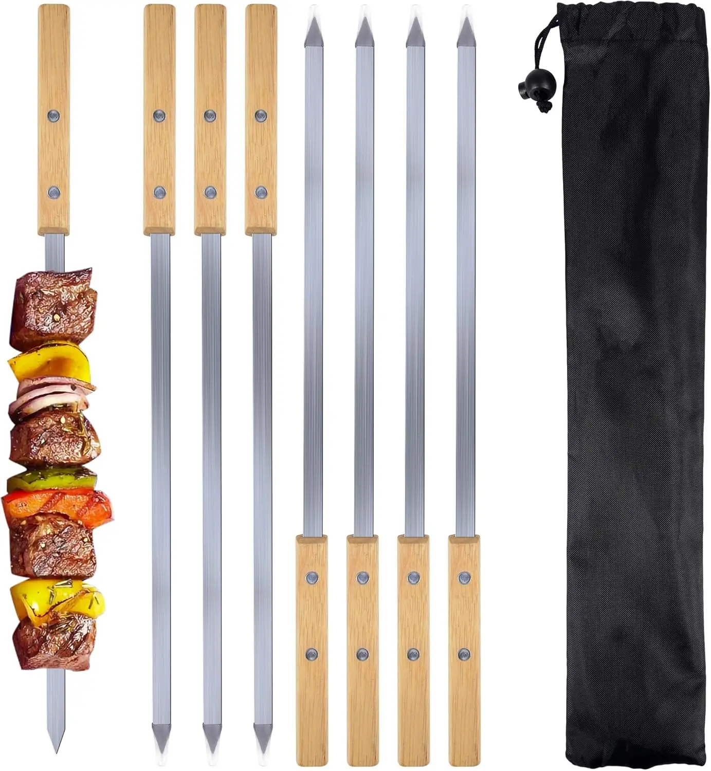 

Шашлычки Kabab Koobideh с машиной, 17-дюймовые широкие плоские шампуры из нержавеющей стали, пресс-форма для шашлыка, многоразовая форма Koobideh Kabab Combo