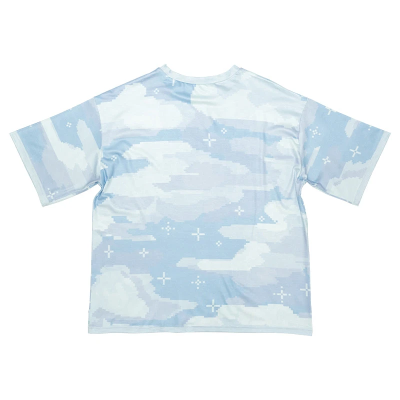 Summer Trendy Japanese Y2K Pixel Style Blue White Girls Printed T-shirt Kids/Adult Anime Harajuku Style Cool Loose Short Sleeve view 6