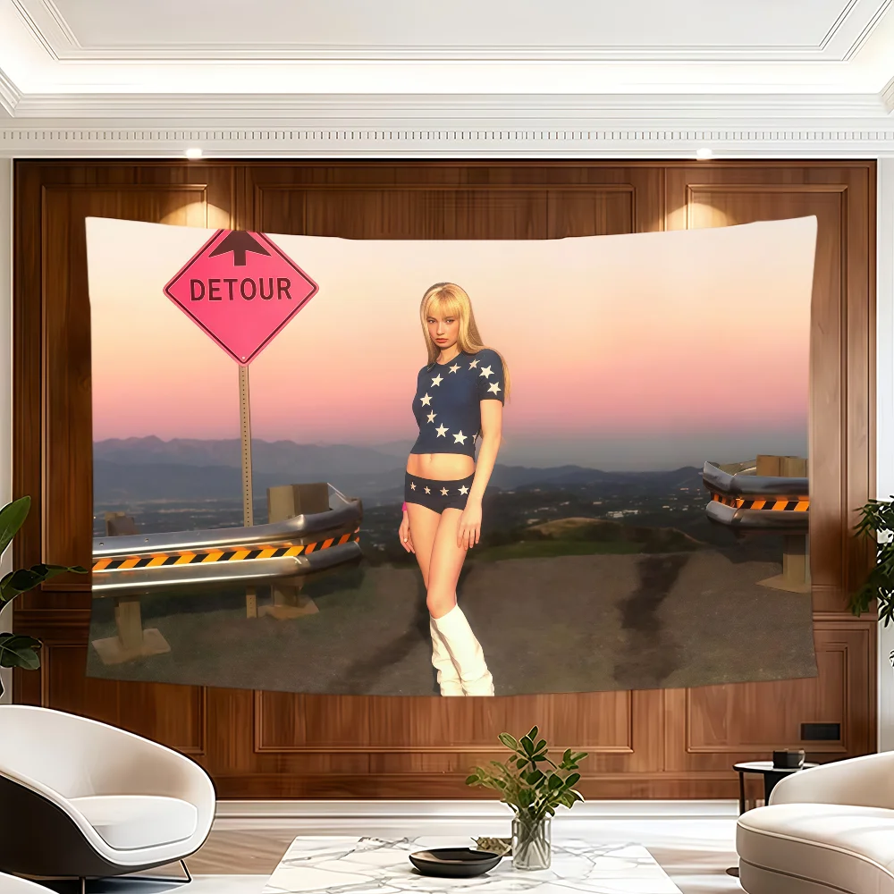 Singer K-Kim P-Petras flag Room Decoration Wall Tapestry Hanging Aesthetic Bedrooms Advertising Banner
