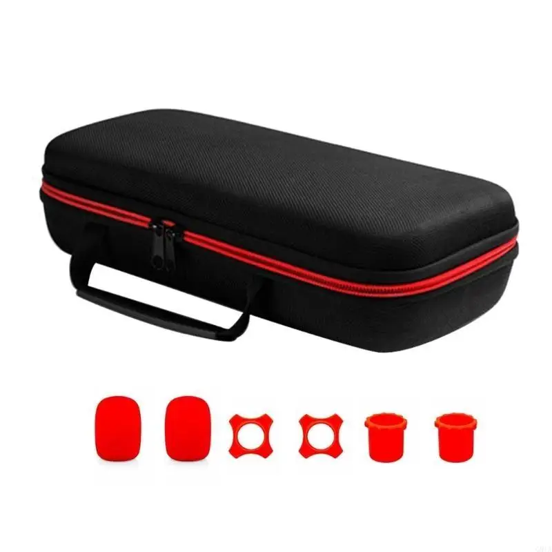 G8TA EVA Protective Box Microphone Storage Bag for Wireless Handheld Mic with Pocket Included Sponge Cover Nonslip Rings