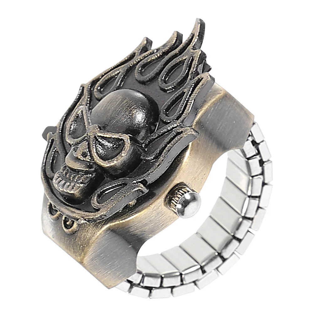 

1pcs Elastic Electronic Ring Watch Thumb Index Finger Vintage Flipping Jewelry Decorative Timepiece Retro Gift Idea