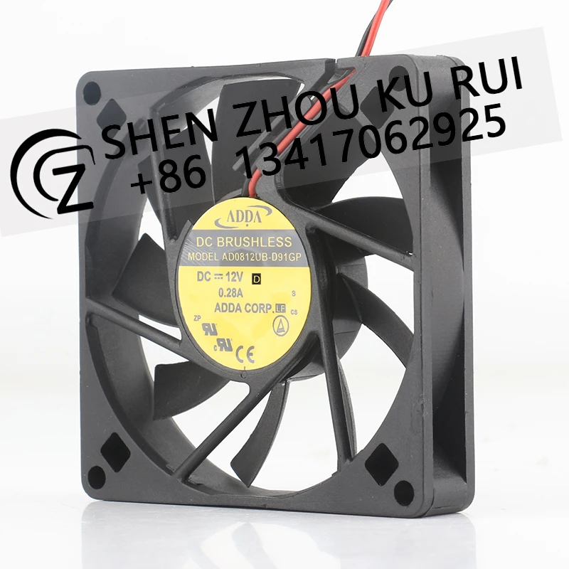 ADDA AD0812UB-D91GP 24V 48V DC 12V 0.28A AC EC 8015 80X80X15MM 8CM Double ball bearing bellow waterproof power supply coolingfan