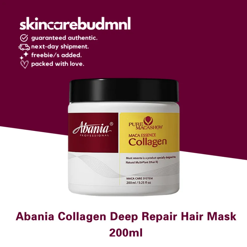 Maschera per capelli al collagene all'olio di argan di Abania - Essenza condizionante profonda da 200 ml per capelli secchi e danneggiati