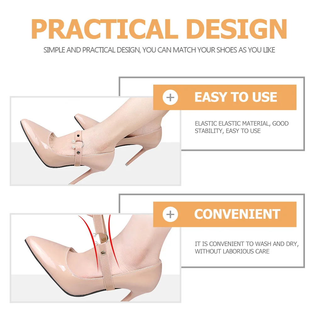 

4Pairs Women Shoe Strap Elastic Laces Prevent Falling Out DIY Design Simple Practical High-Heeled Shoelaces Anti-Loose Shoelace