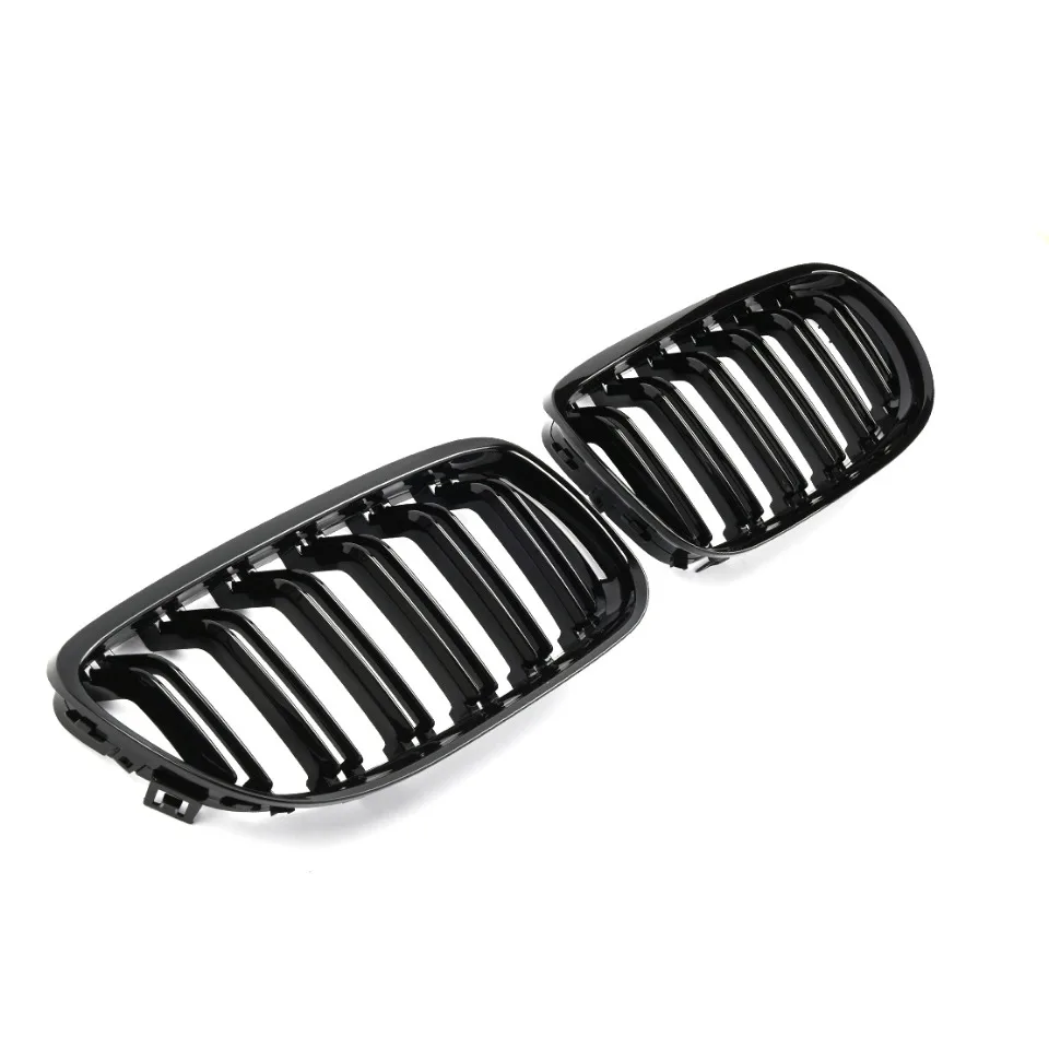 Front stoßstangen gitter im xvip-Diamanten-Stil für BMW 3er E90 E91 2015-2017 einz eilige glänzende schwarze Doppel latten gitter – Detail 8