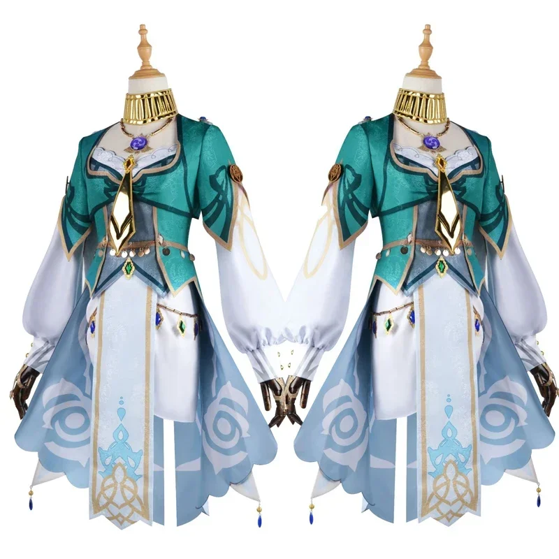 Genshin Impact Lisa Minci Cosplay Costume New Skin Dress Hat Headwear Necklace Lisa Genshin Cosplay Wig Halloween Party Outfits