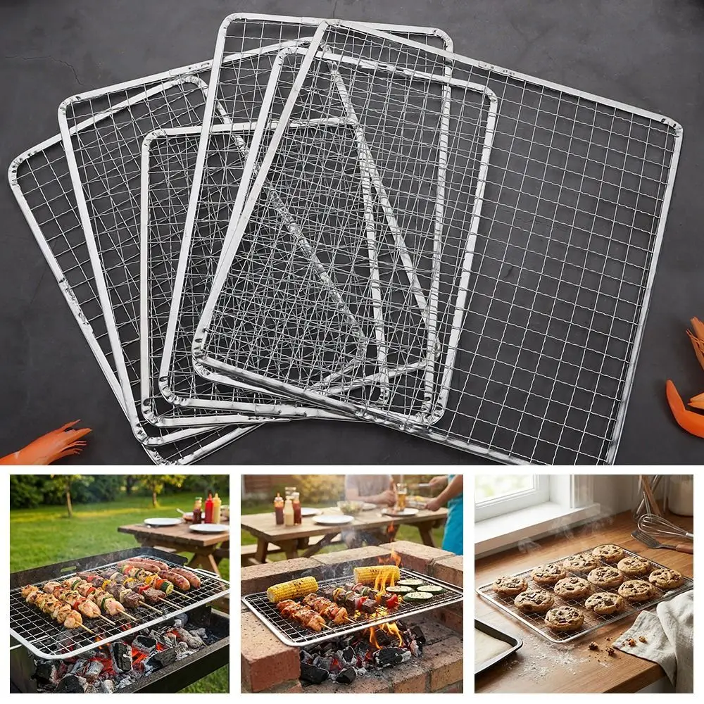 Durable Disposable Barbecue Net Square Edge Binding Grill Racks Lightweight Cooking Net Tool