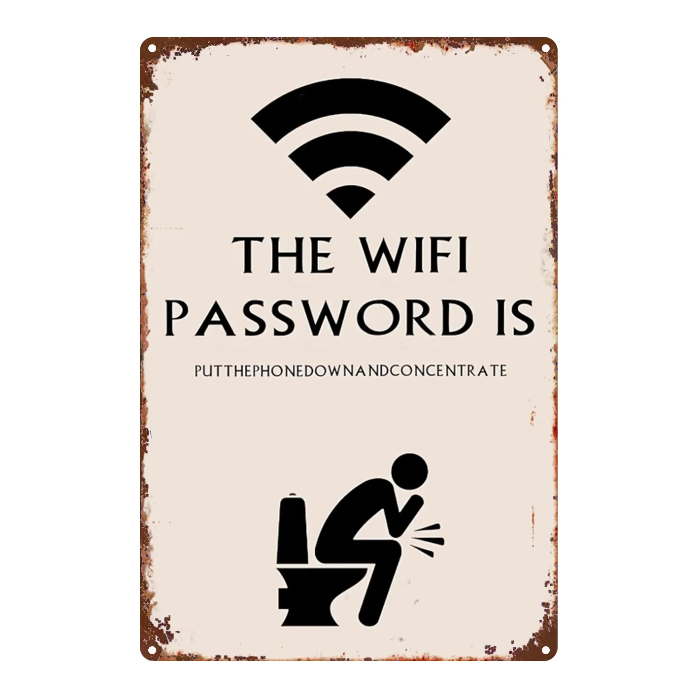 WiFi Signal Icon Sign - Funny Bathroom Decor for Phone Dead Zone, 8