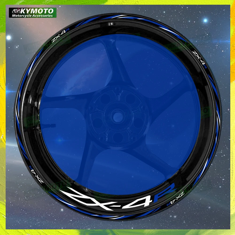 

For ZX-4R ZX4R reflective motorcycle accessories stickers 17 inch front and rear rim decals off-road fairing decoration