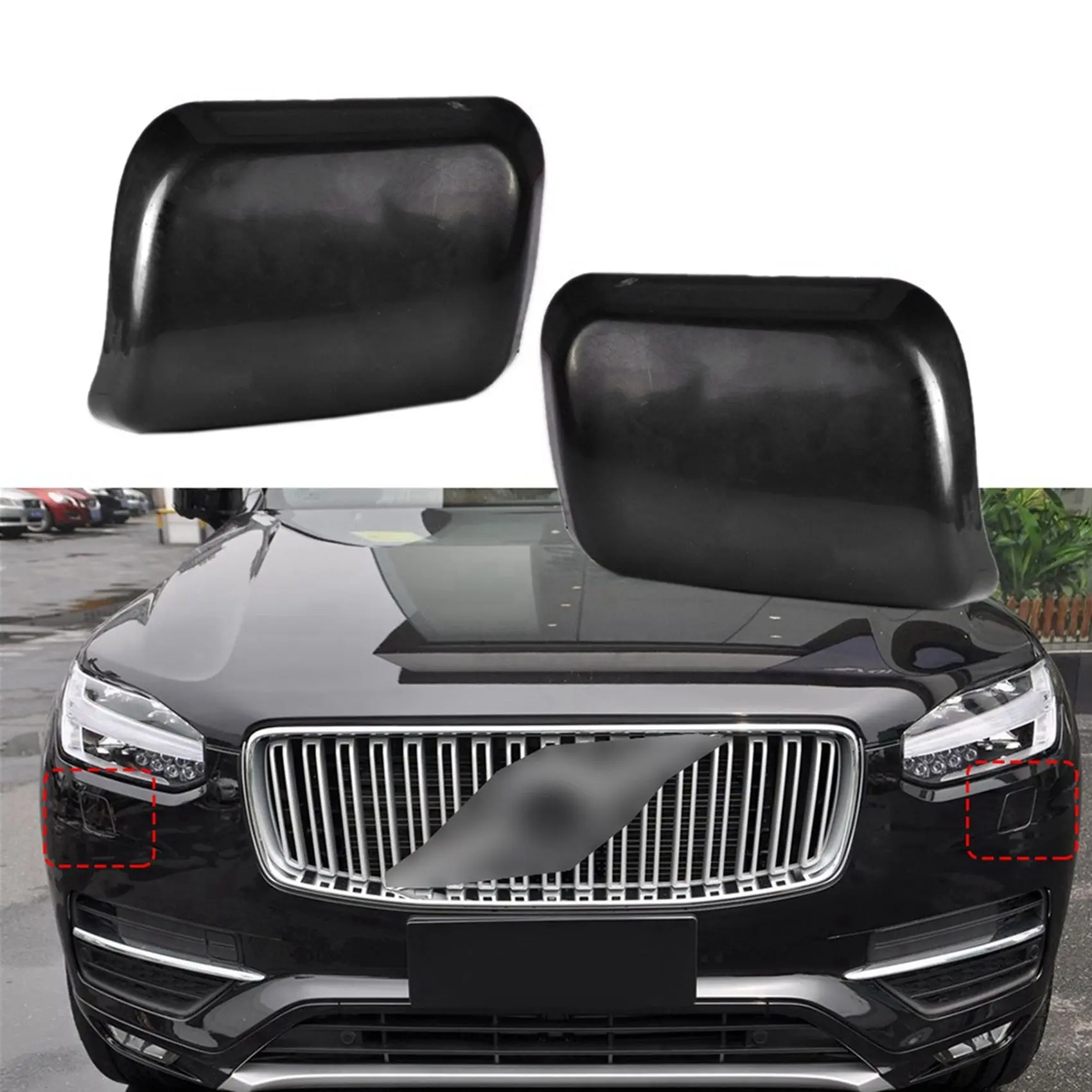 

Side For VOLVO XC90 2002-2006 Front Bumper Headlight Lamp Washer Jet Nozzle Cover Cap-A61E