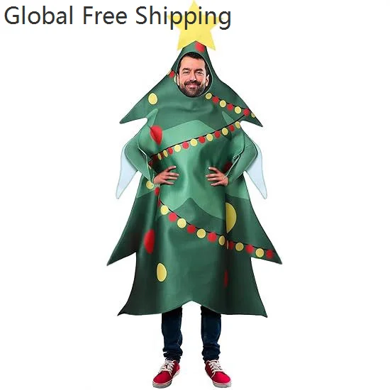 Christmas Tree Anime Role Playing Costume Carnival Christmas Halloween Adult Fun Show Jumpsuit Clothing Stage Prank Party Gift - Image 3