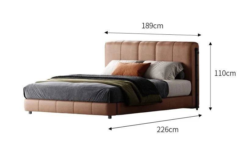 Mansion bedroom double bed original light luxury high PC and console game bed