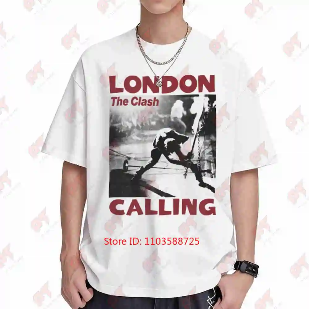 The Clash London Calling Vintage Punk Music Album Short Sleeve Tee 100% Cotton T-Shirt