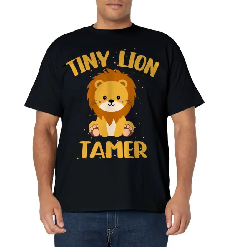 Circus Lion Tamer Shirt - Circus Shirts - Tiny Classic Logo T Shirt and Stickers, Unisex Adult T Shirt Collection