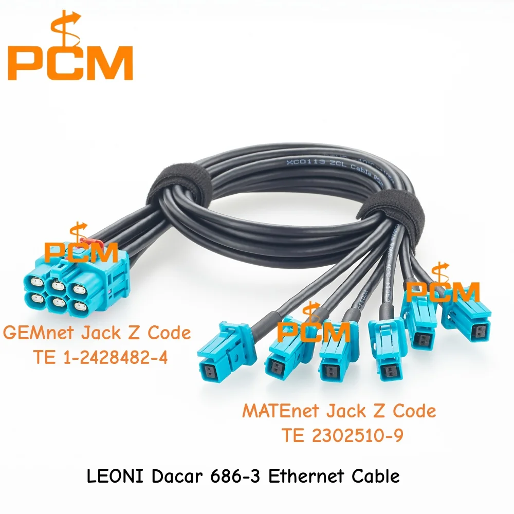 TE GEMnet Jack to 6x MATEnet Jack Z Code Automotive Ethernet Splitter Cable 1 to 6 Port Network Cable 1-2428482-4 2302510-9