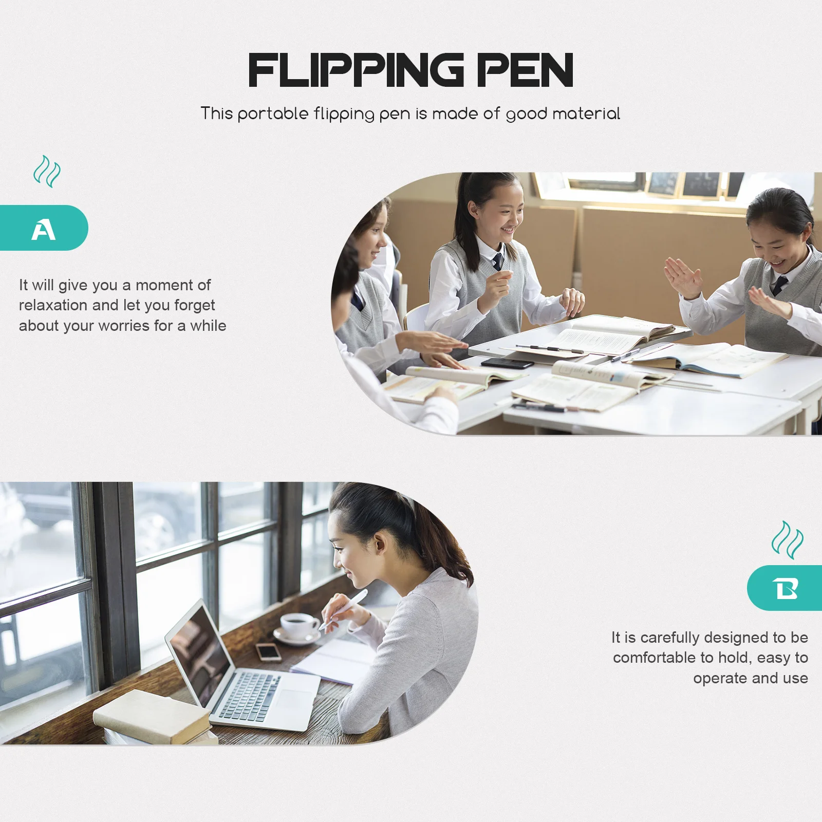 

2Pcs Flying Pen Professional Rotating Pens Balanced Design Comfortable Hold Stress Relief Students Finger Pens