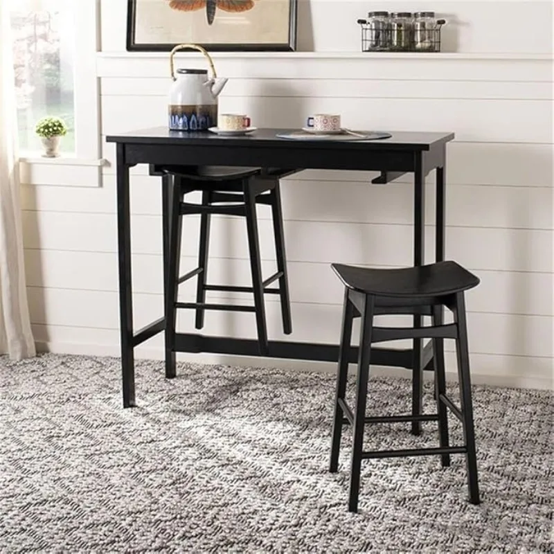 Home Collection Colbie Black Storage Rack 3-Piece Pub Set