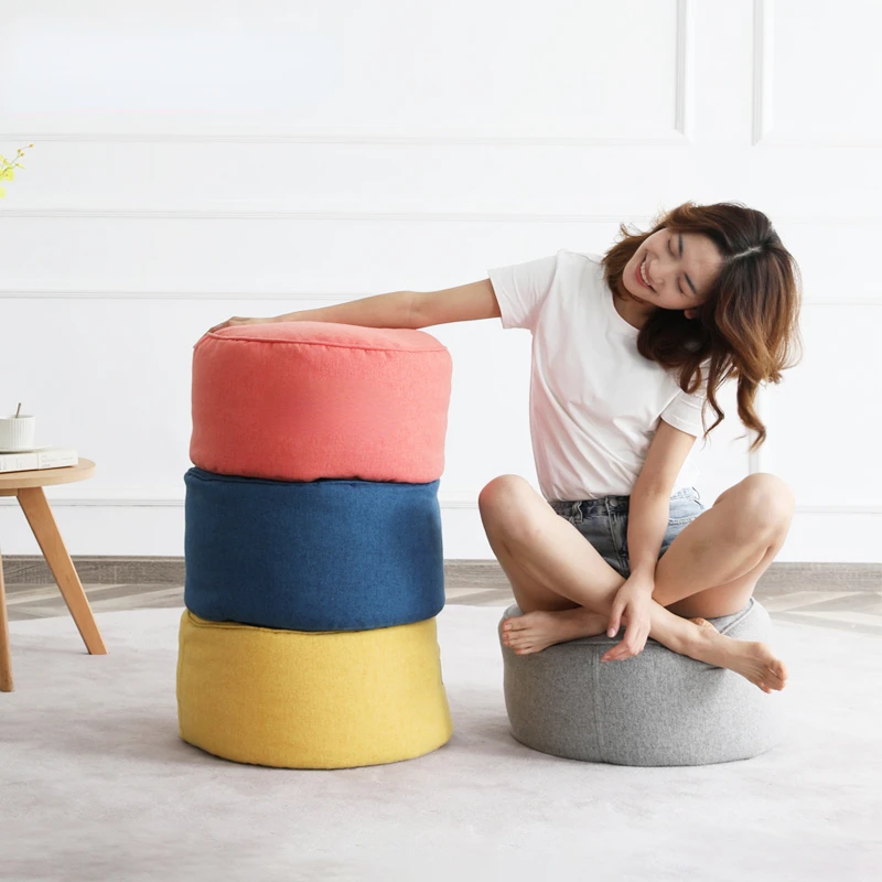 

Lazy Sofa Tatami Mat Creative round Stool Lying Cushion Bay Window Thickened Stool Disposable Fabric Small Footstool