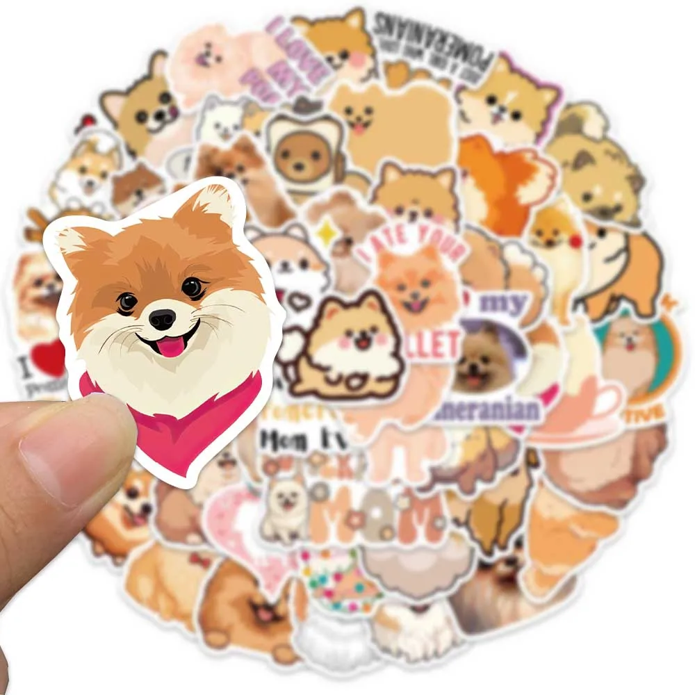 50 Stuks Schattige Pomeranian Hond Sticker Damon Graffiti Stickers Voor Laptop Bagage Telefoon Shell Plakboek Koelkast Prachtige Stickers