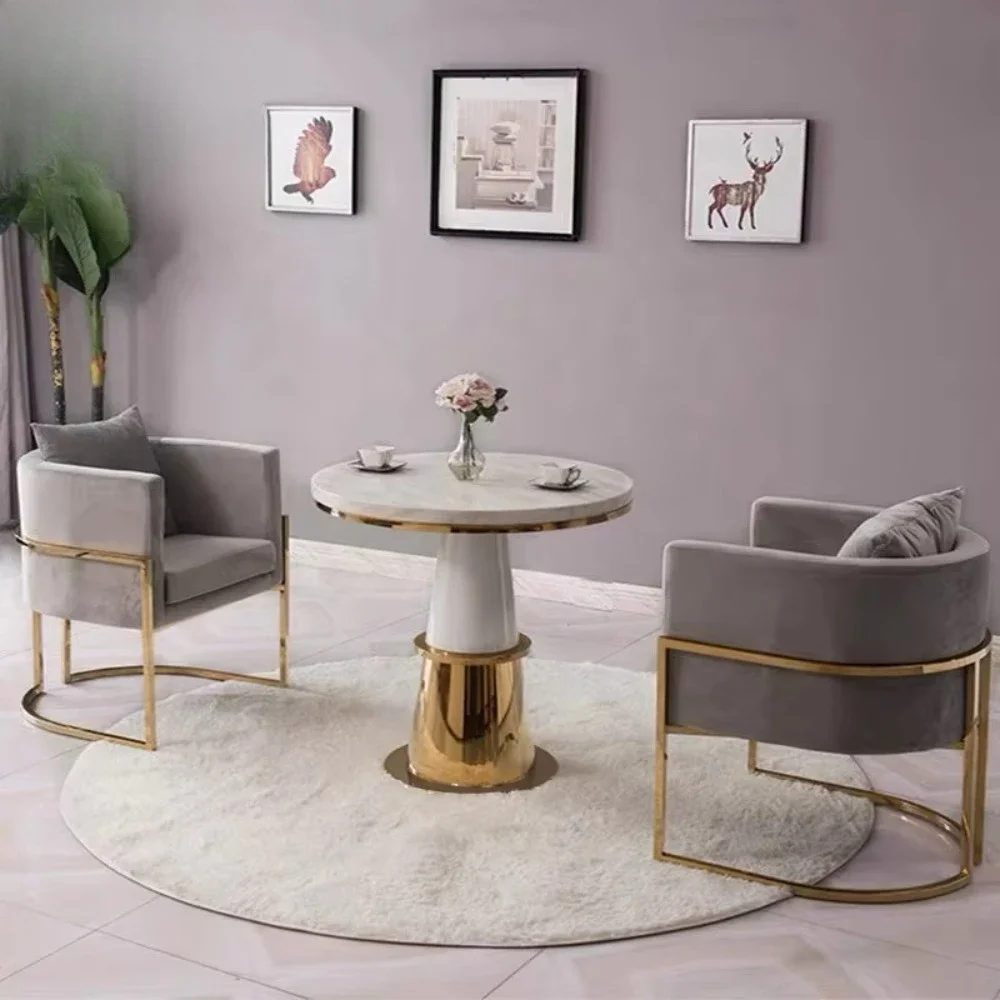 Popular luxury marble top gold hotel lobby table coffee table lounge furniture