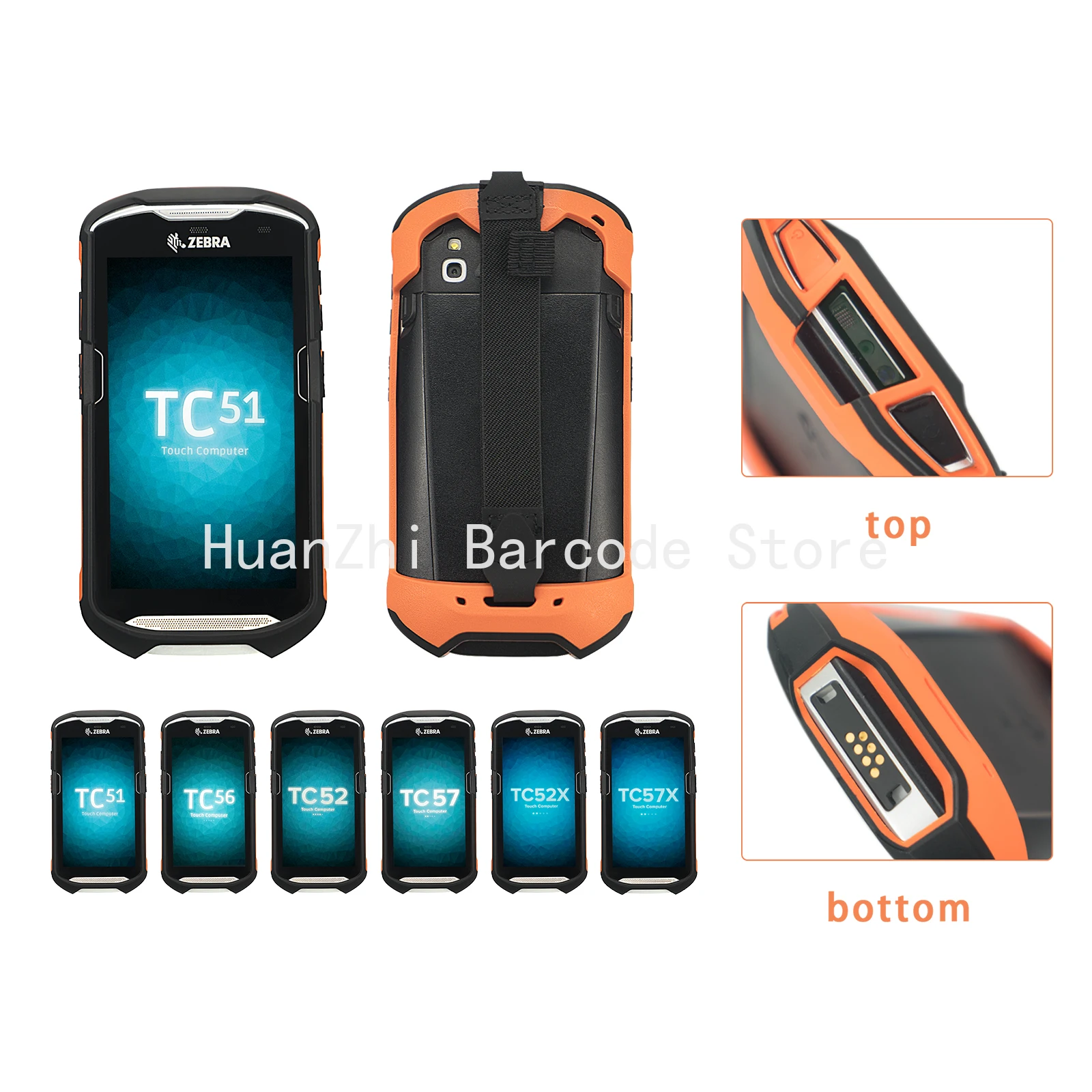 Protective Cover Case Rugged Boot with Hand Strap for Zebra TC51 TC52 TC56 TC57 TC510K,Case for Handheld Barcode Mobile Computer