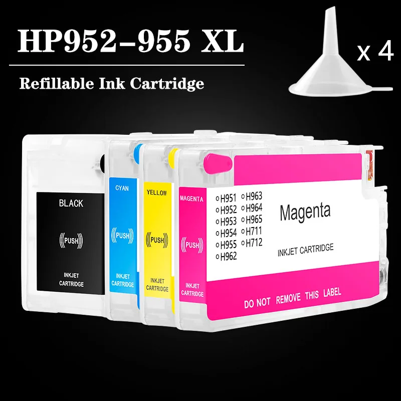 For HP 952 953 954 955 955XL Refillable Ink Cartridge For HP OfficeJet Pro 7740 8710 8715 8720 8730 8740 8210 8216 8725 Printer