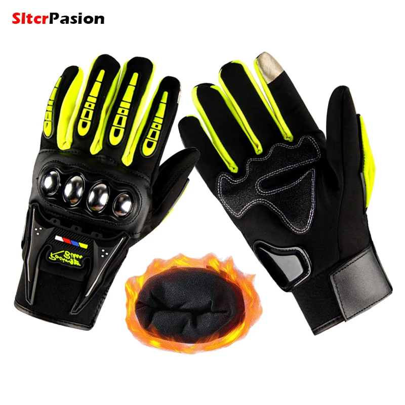 Motorcycle Gloves Winter Warm Riding Gloves Hard Knuckle Touchscreen Motorbike Tactical Gloves Windproof Dirt Bike Motocross ATV