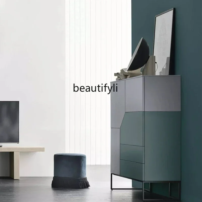 NQ52 Great discounts Light luxury fashion foyer cabinet storage living room against the wall entrance cabinet modern simple crea