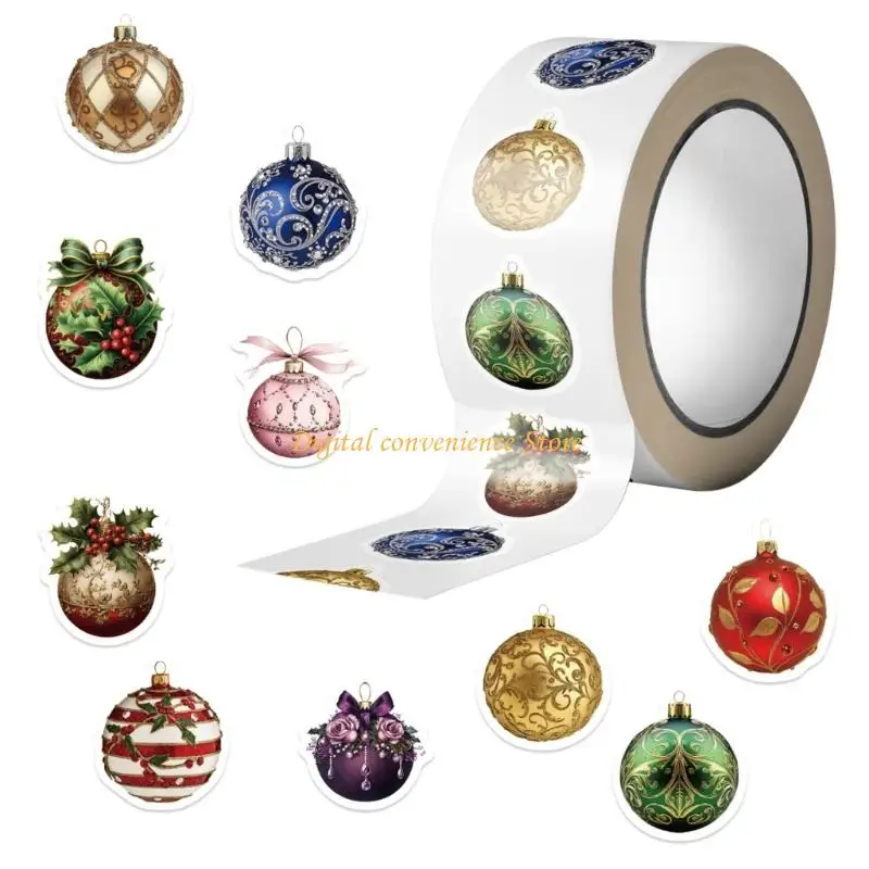 

97QA Festival Adhesive Christmas Bells Stickers Friendly Removable Cartoon Artwork