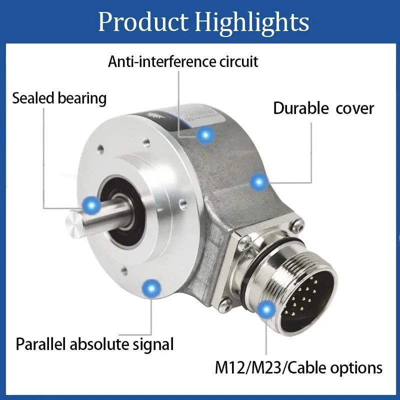 Mechanical absolute encoder without battery 8mm shaft IP65 china absolute encoder SJ50 single-turn 12bit factory price