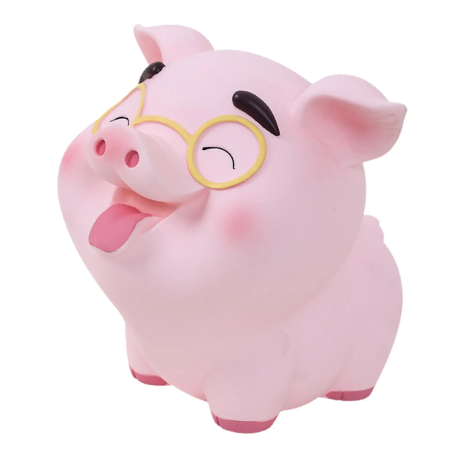 Cute Pig Piggy Bank Money Saving Jar PVC Coin Storage Box Standing Ornament for Home Decor Gift for Kids Adult Bedroom Office