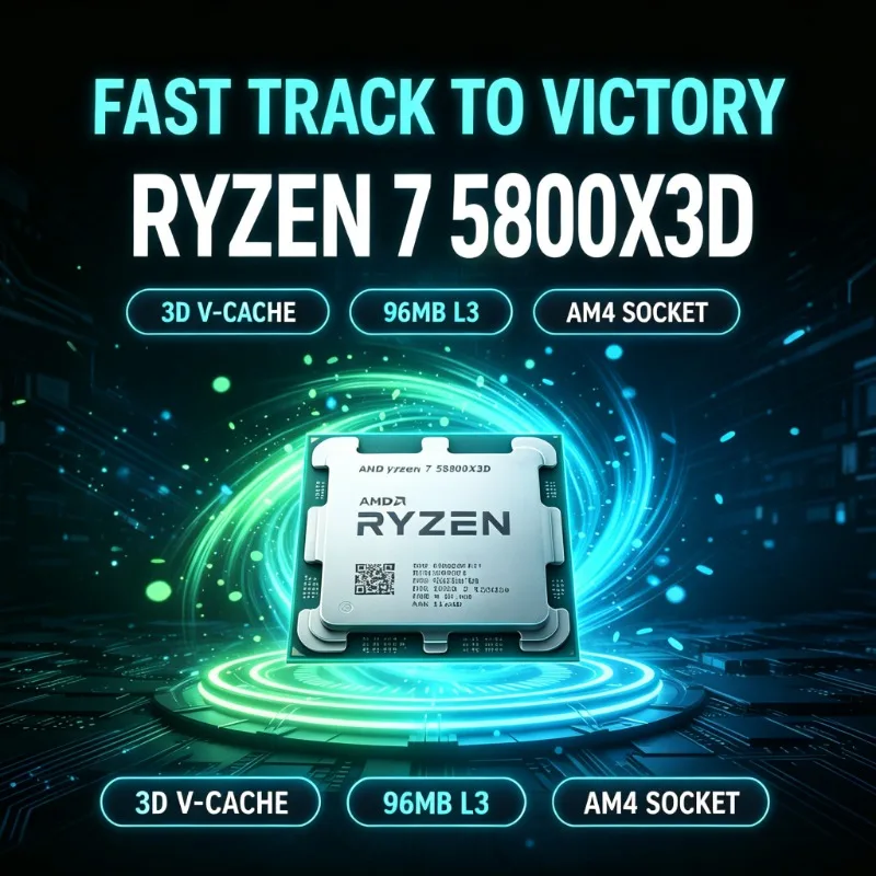 Procesador AMD Ryzen Serie 5000 R7 5800X3D para Juegos en Línea, 3.4GHz, 8 Núcleos, 16 Subprocesos, 96MB de Caché Grande, DDR4, AM4, Chip de 7nm