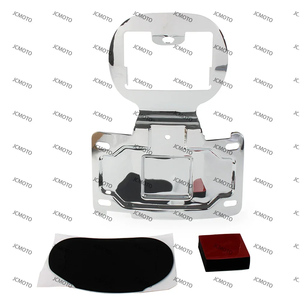 

For Harley Touring FLTRK FLHTKSE FLHTK FLHTCUI Black/Chrome Aluminum Motorcycle License Plate Relocation Kit