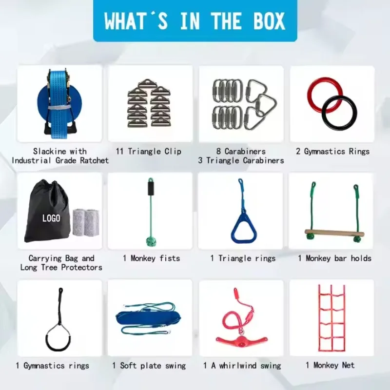 子供用ウォリアーオプスタクルコースキット 吊り下げ式モンキーバー フィストジムリング スイングロープ ラダー ポータブル屋外玩具トレーニングセット