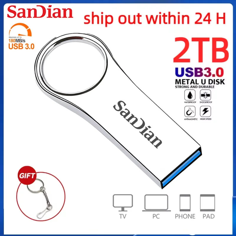 Pen Drive 2TB High Speed 1TB USB Flash Drive 512GB Mini Portable Pendrive 256GB 128GB Metal Flash Disk Usb Pen Drive For Iphone