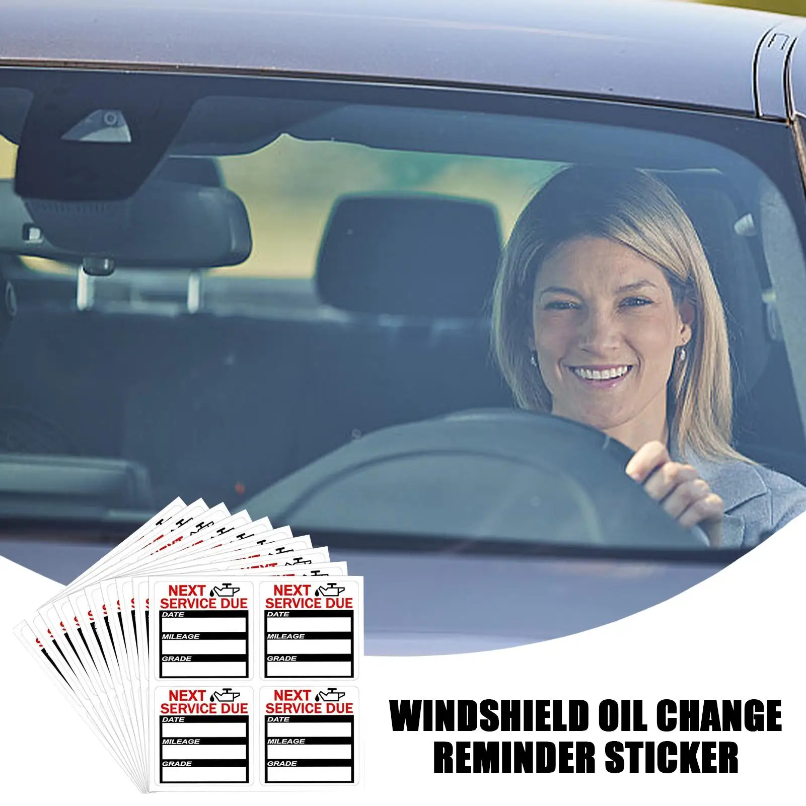 40Pcs Oil Change Maintenance Service Reminder Stickers Window Rectangle Adhesive Labels Stickers Car Sticker 