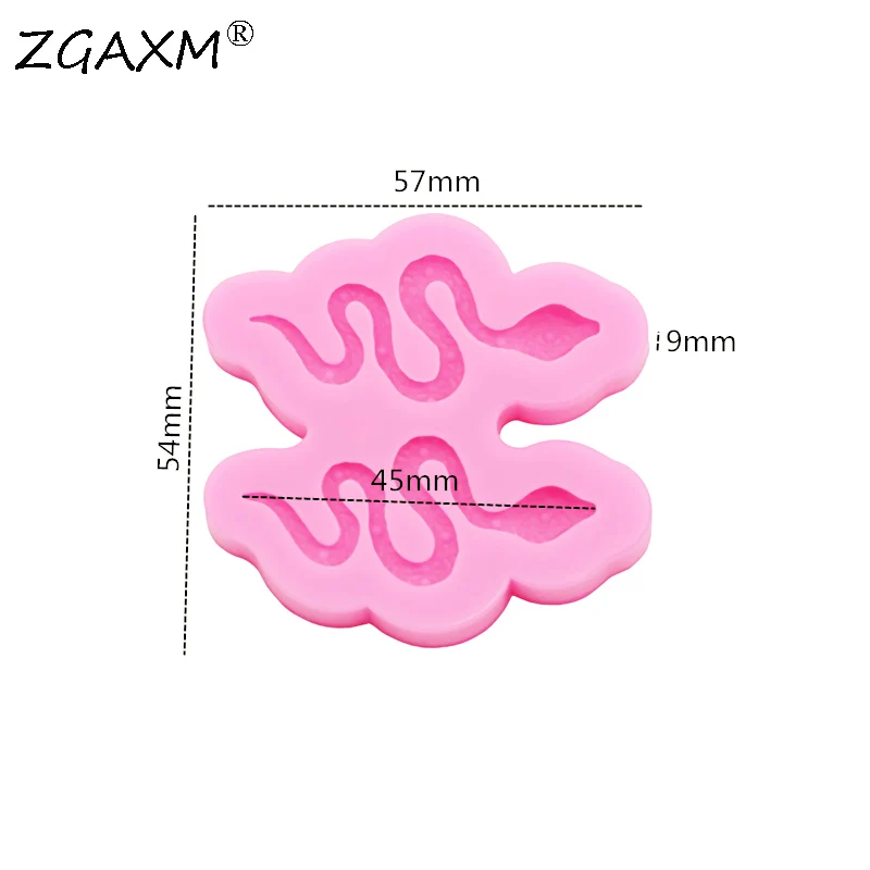 LM 58-DIY Snake earrings Silicone Mold shaker resin polymer clay Animal Jewelry Mold Cake Candy Cookies chocolate Silicone Mold