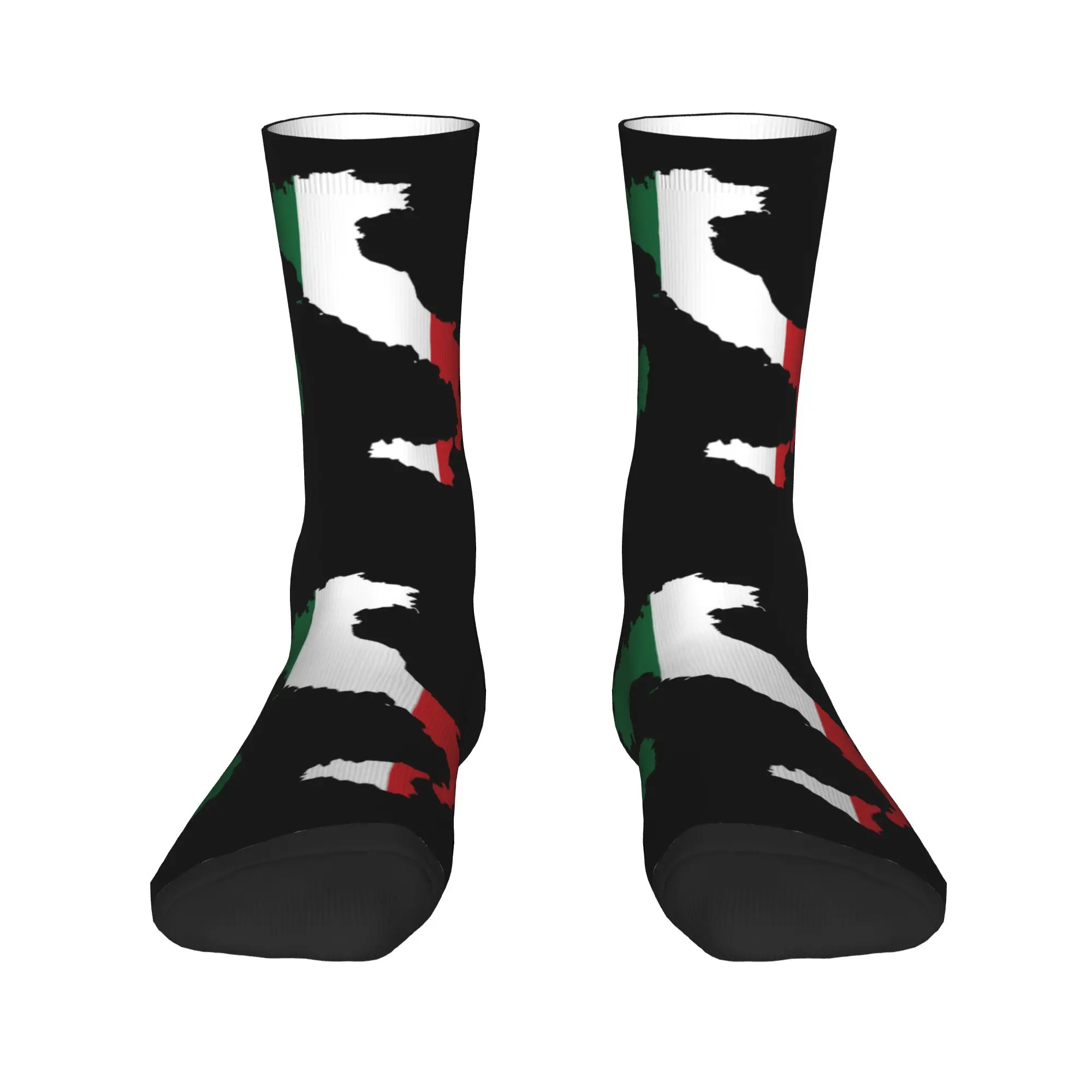 

Breathbale Warm Printed Italy Flag Italian Map Socks for Women Men Stretch Summer Autumn Winter Patriotic Crew Socks