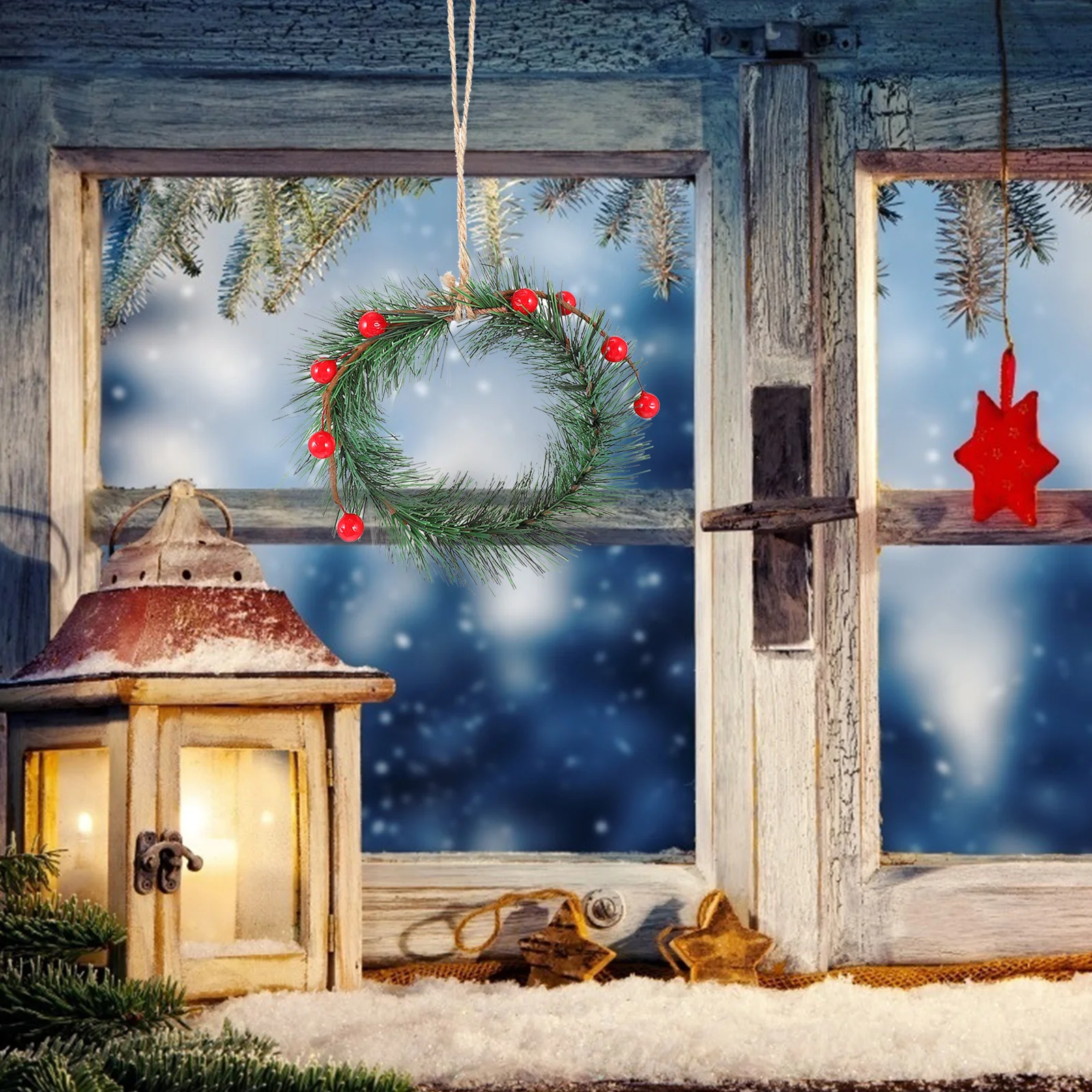 

3Pcs Christmas Wreath Decor Bright Red Berry Artificial Flower Garland for Hanging Christmas Ornament Xmas Wreath