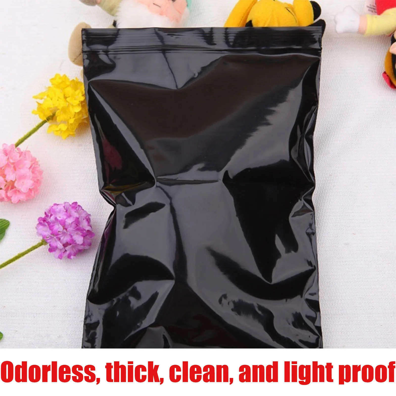 Black Ziplock Plastic Bag Food Snack Storage Packaging Opaque Bag for Jewelry Candy Electronics