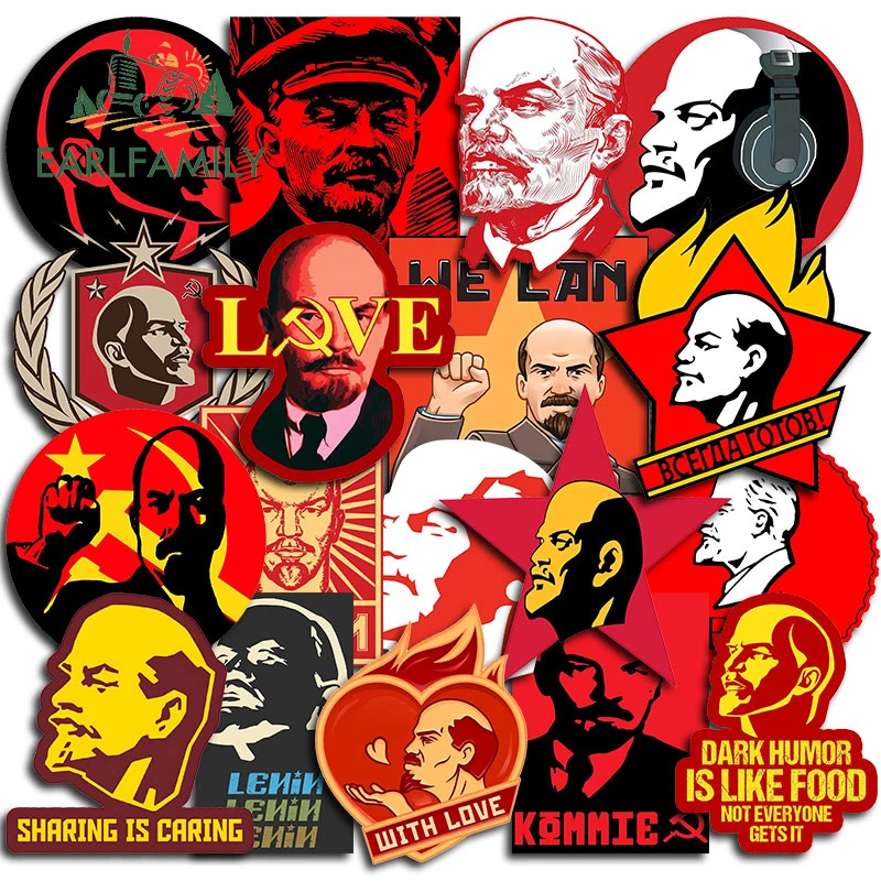 EARLFAMILY 13cm for Lenin Soviet Union CCCP Car Stickers Love Russ Vinyl Car Accessories Decal Campervan Motorcycle RV Decor