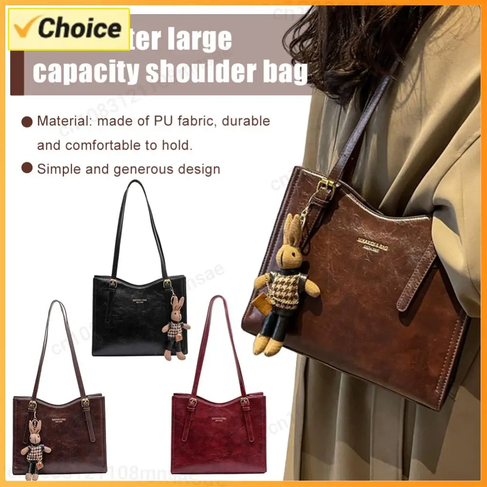 

Женская винтажная сумка через плечо с подвеской, сумка-тоут, вместительная модная сумка через плечо, женская дорожная сумка