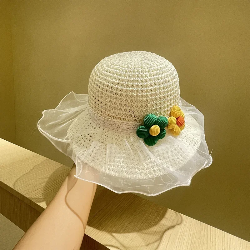 

Baby Girl Summer Hat - Cute Wide Brim Hat for Infant, Beach Princess Straw Cap, UV Outdoor Travel