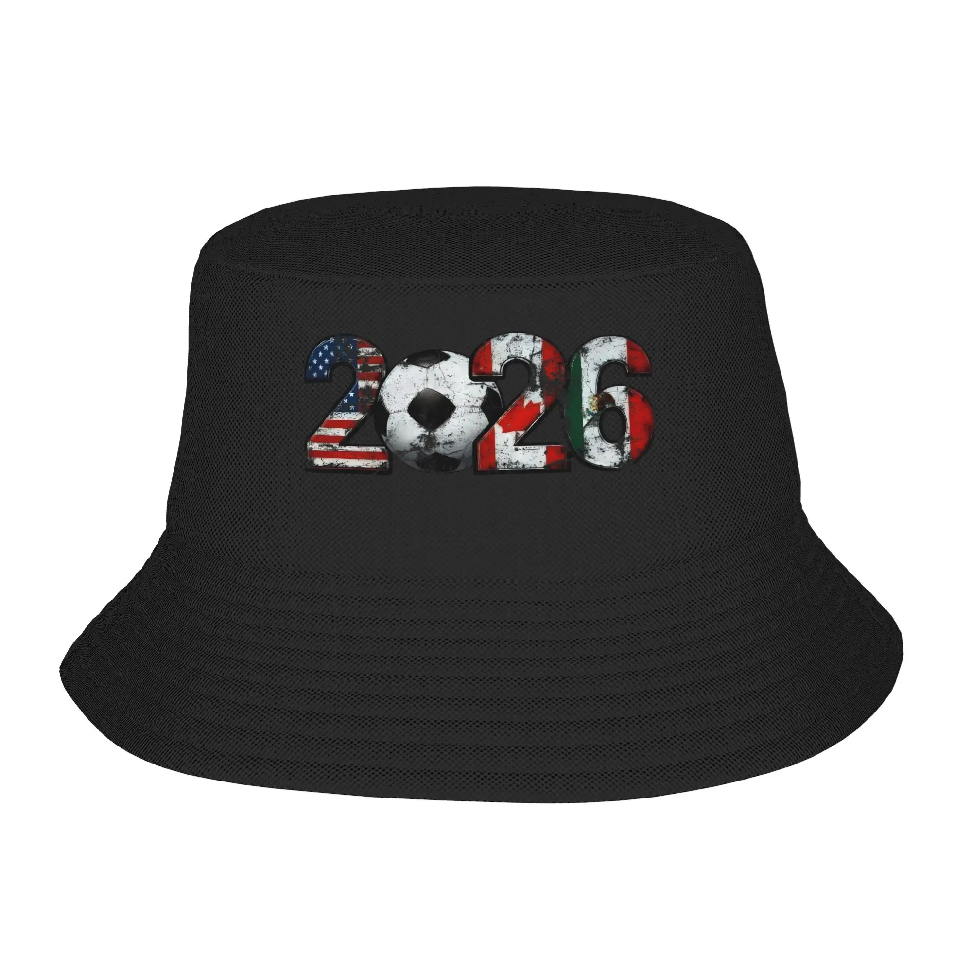 Chapeau Bob de football élégant 2026 USA Canada Mexique pour femme, protection UV, casquette de loisirs