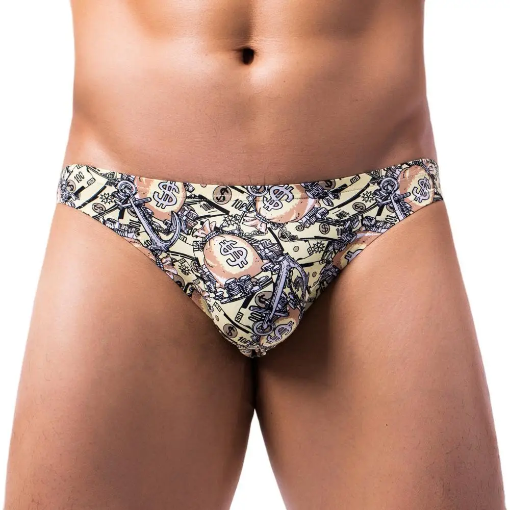 BRAVE PERSON Men\'s Underwear Briefs Nylon Print Male Panties Sexy Underpants Briefs for Man