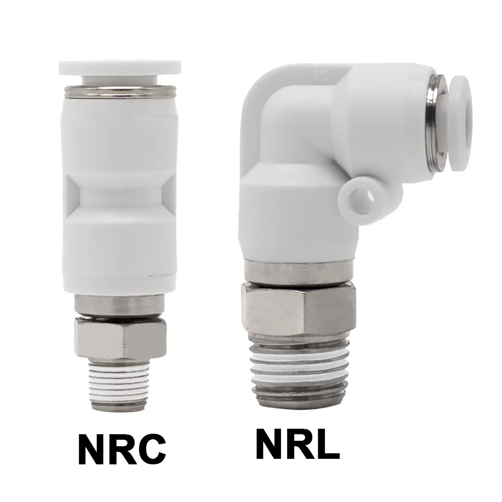 NRC NRL 1200r/min 360 الروتاري 4 6 8 10 12 مللي متر 1/8 "1/4" 3/8 "1/2" M5 BSP ذكر مستقيم الكوع النحاس البلاستيك هوائي الهواء المناسب